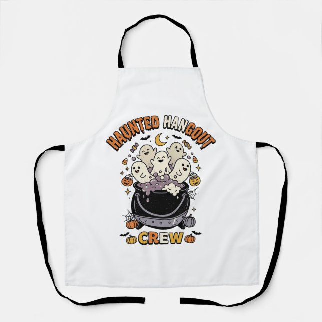 Halloween Ghost Pumpkin Crew Apron (Front)