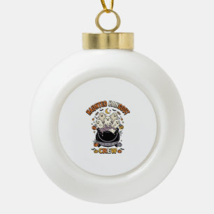 Halloween Ghost Pumpkin Crew Ceramic Ball Christmas Ornament