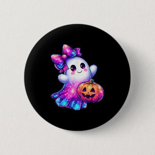 Halloween Ghost Pumpkin Galaxy Colours Cute Spooky 6 Cm Round Badge