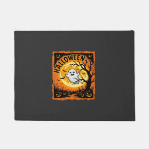 Halloween Ghost Pumpkin Haunted Tree Doormat