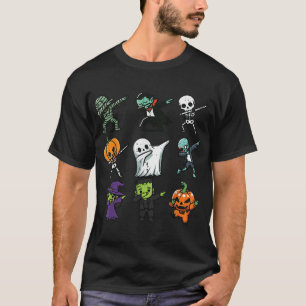 Halloween Ghost Pumpkin Skeleton Dab Costume Boys T-Shirt