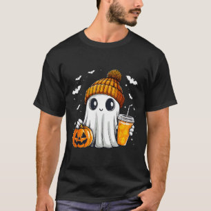Halloween Ghost Pumpkin Spice Latte Autumn Fall Co T-Shirt