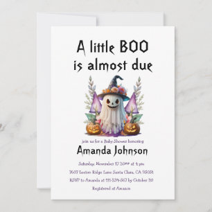 Halloween Ghost & Pumpkins Little Boo Baby Shower  Invitation