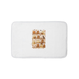 Halloween Ghost Reading Books Lover Bath Mat