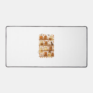 Halloween Ghost Reading Books Lover Desk Mat