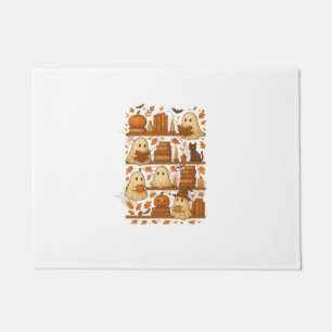 Halloween Ghost Reading Books Lover Doormat