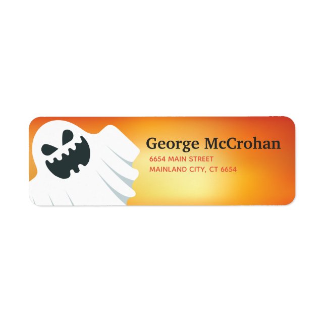 Halloween Ghost Return Address Label (Front)