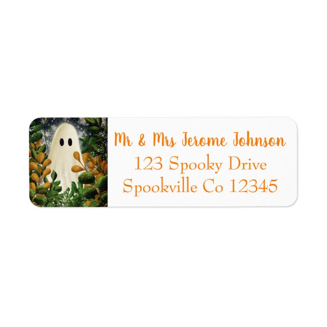 Halloween Ghost Return Address Label (Front)