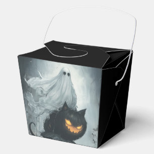 Halloween Ghost Riding a Black Cat  Favour Box