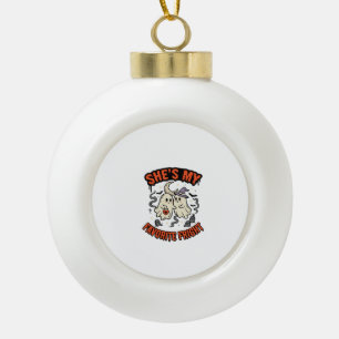 Halloween Ghost Romance Humour Ceramic Ball Christmas Ornament