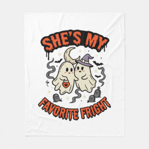 Halloween Ghost Romance Humour Fleece Blanket