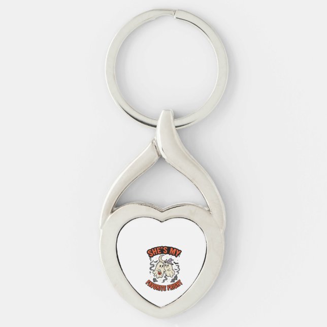 Halloween Ghost Romance Humour Key Ring (Front)