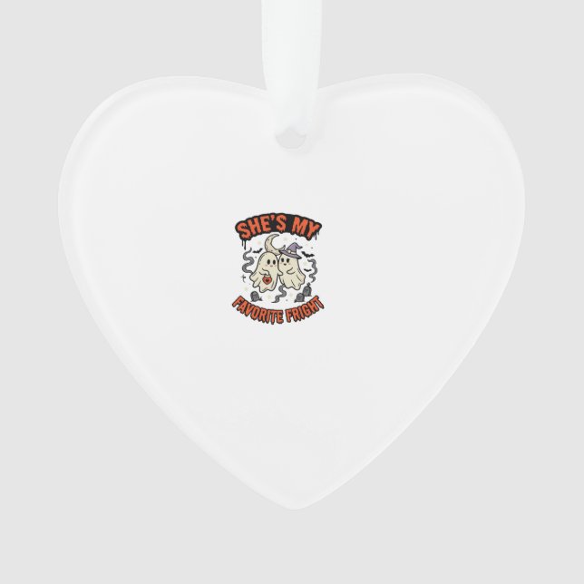 Halloween Ghost Romance Humour Ornament (Front)
