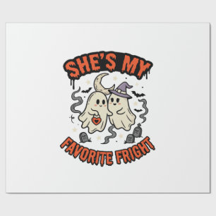 Halloween Ghost Romance Humour Wrapping Paper
