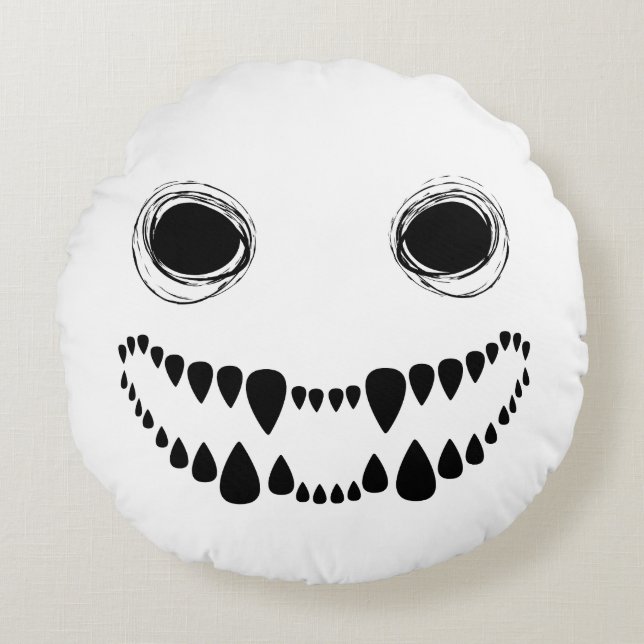 Halloween Ghost Round Cushion (Front)