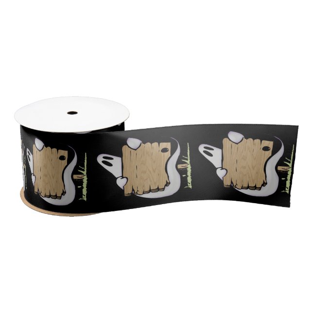 Halloween' ghost satin ribbon (Spool)