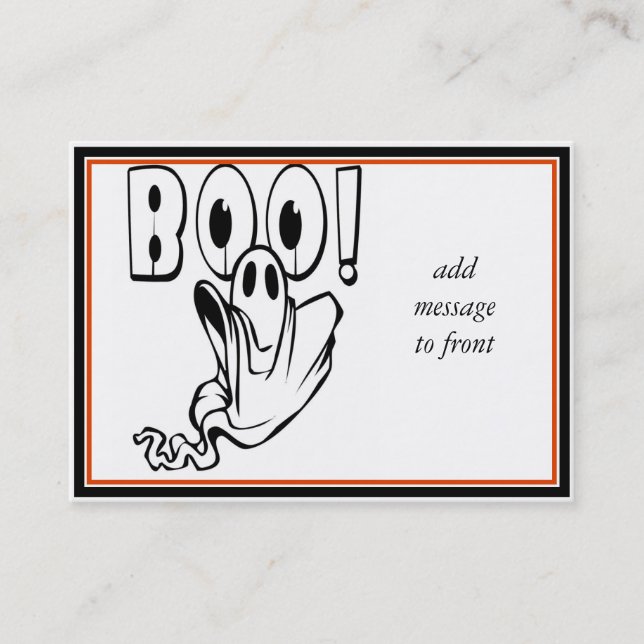 Halloween Ghost says "BOO!" Business Card (Front)