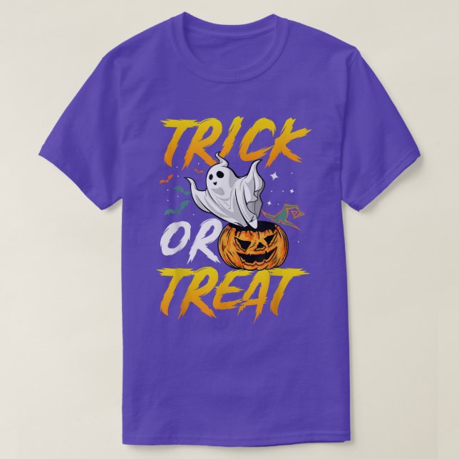 Halloween Ghost Scary Pumpkin Boys Girls Kids Cute T-Shirt (Design Front)