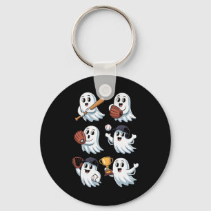 Halloween Ghost Sell Softll Pitcher Catcher Key Ring