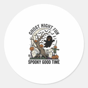 Halloween Ghost Shirt Vintage Graveyard Fun Design Classic Round Sticker