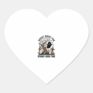 Halloween Ghost Shirt Vintage Graveyard Fun Design Heart Sticker