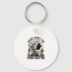 Halloween Ghost Shirt Vintage Graveyard Fun Design Key Ring