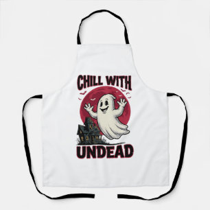 Halloween Ghost Shirt Vintage Haunted Zombie Desig Apron
