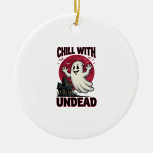Halloween Ghost Shirt Vintage Haunted Zombie Desig Ceramic Ornament