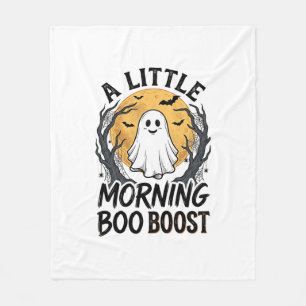 Halloween Ghost Shirt with Vintage Moon Art_1 Fleece Blanket