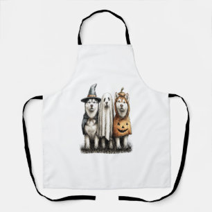 Halloween Ghost Siberian Husky Dog Apron