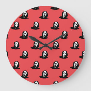 Halloween Ghost Silhouette Spooky Pattern. Large Clock