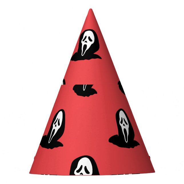 Halloween Ghost Silhouette Spooky Pattern. Party Hat (Front)