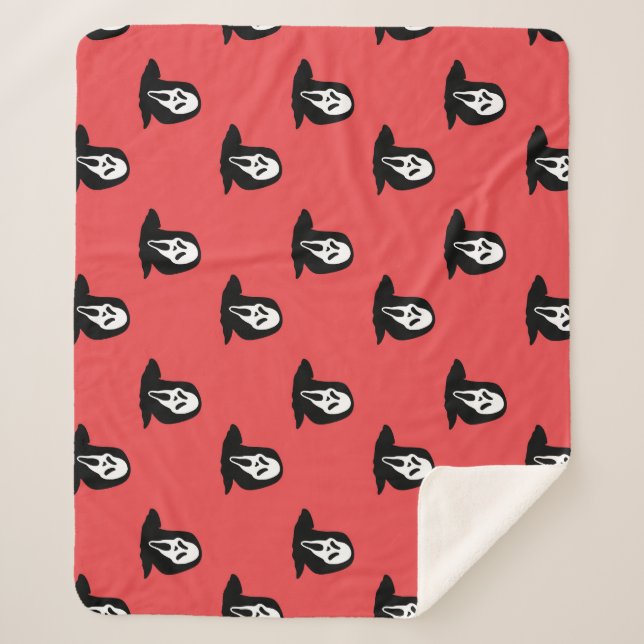 Halloween Ghost Silhouette Spooky Pattern. Sherpa Blanket (Front)