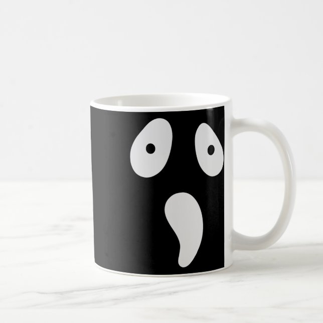 Halloween Ghost Silly Face Costume Funny Scary Fac Coffee Mug (Right)