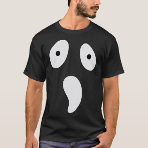 Halloween Ghost Silly Face Costume Funny Scary Fac T-Shirt