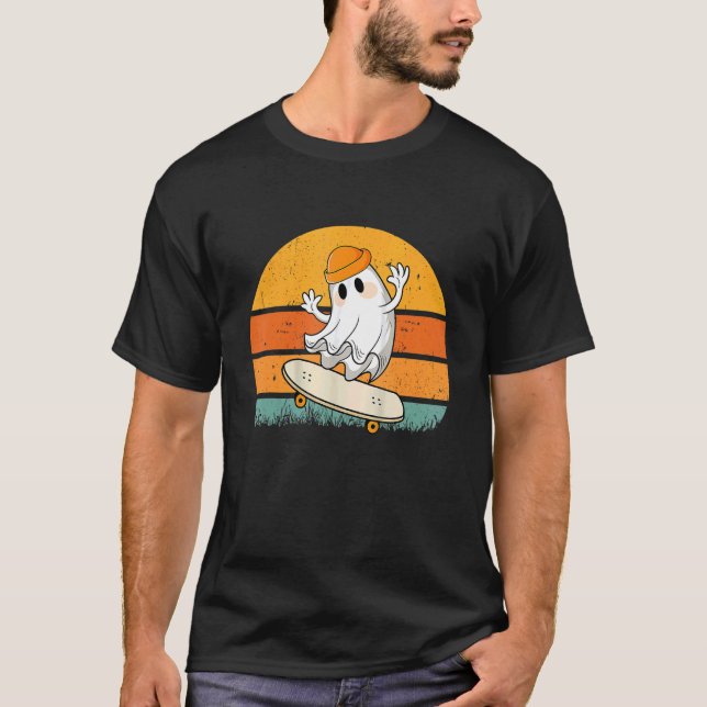 Halloween Ghost Skateboard  Halloween Skateboardin T-Shirt (Front)
