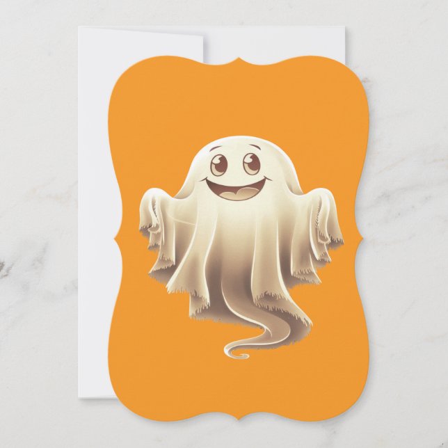 Halloween Ghost Smiling Invitation (Front)