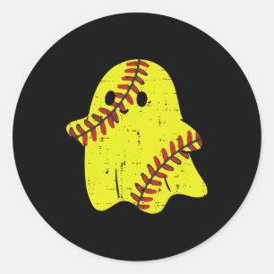 Halloween Ghost Softll Costume Sports Women Girls Classic Round Sticker