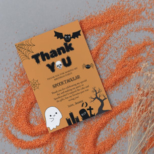 Halloween Ghost Spooky Birthday party  Thank You Card