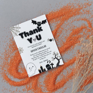 Halloween Ghost Spooky Birthday Party Thank you Invitation