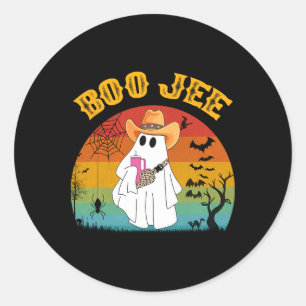 Halloween Ghost Spooky Costume Boo Jee Ghost With  Classic Round Sticker