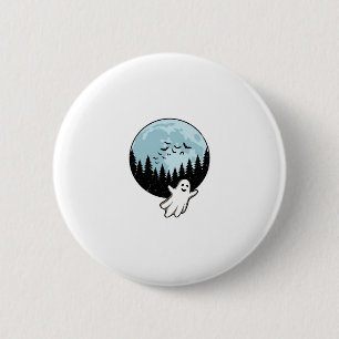 Halloween Ghost Spooky Forest Moon Vintage_1 6 Cm Round Badge