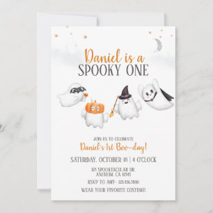 Halloween Ghost Spooky One Birthday Party  Invitation