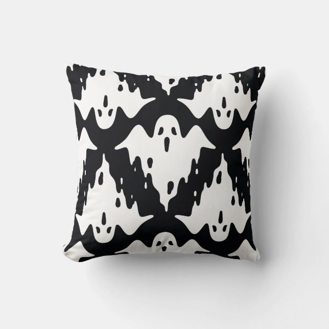 Halloween Ghost Spooky Seamless Pattern Cushion (Front)