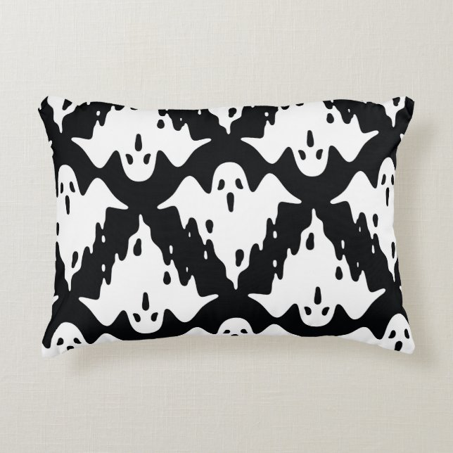 Halloween Ghost Spooky Seamless Pattern Decorative Cushion (Front)