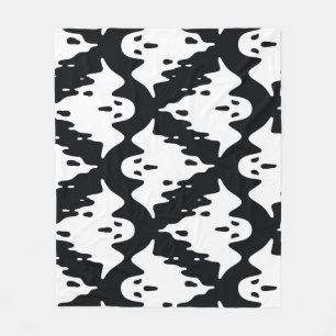 Halloween Ghost Spooky Seamless Pattern Fleece Blanket