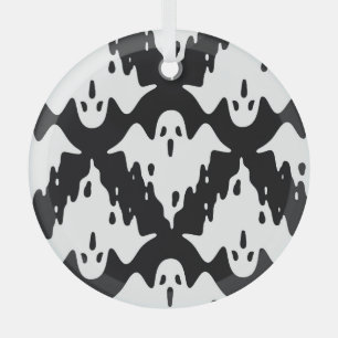 Halloween Ghost Spooky Seamless Pattern Glass Tree Decoration