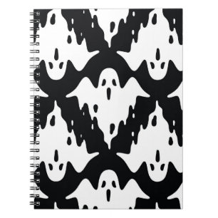 Halloween Ghost Spooky Seamless Pattern Notebook