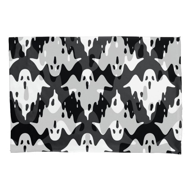 Halloween Ghost Spooky Seamless Pattern Pillowcase (Front)