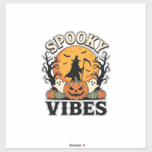 Halloween Ghost Spooky Vibes Pumpkin Witch Vintage